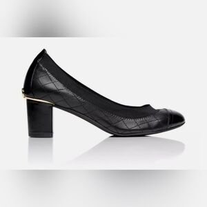 Tory Burch Black Quilted Cap-Toe Heels – Size 8